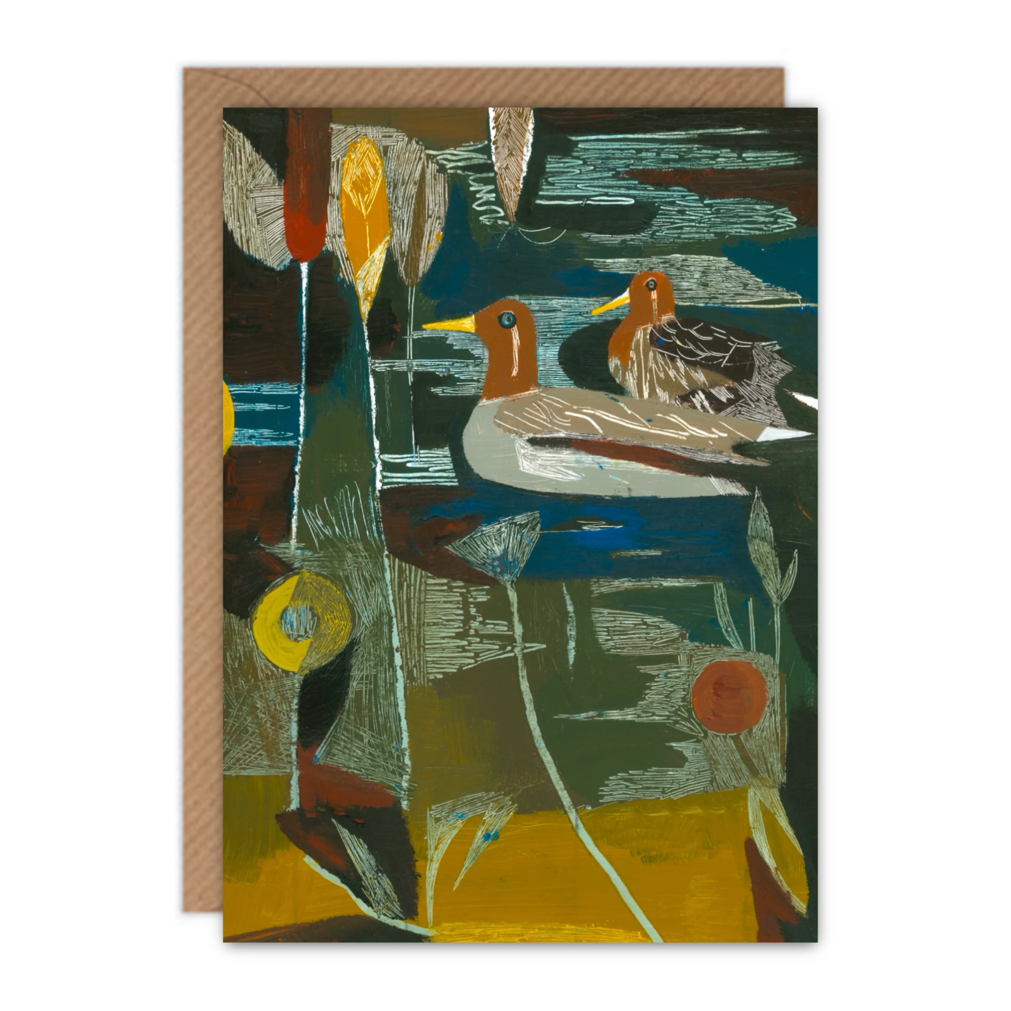 'A Morning Swim' Greetings Card