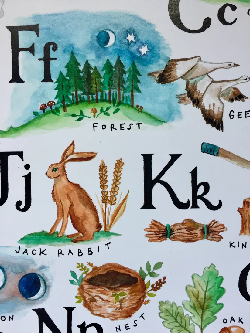 A3 Art Print: Outdoors Alphabet - Image 2