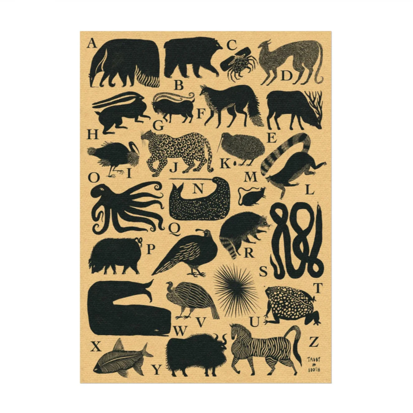 'Animal Alphabet' Fine Art Print - A3
