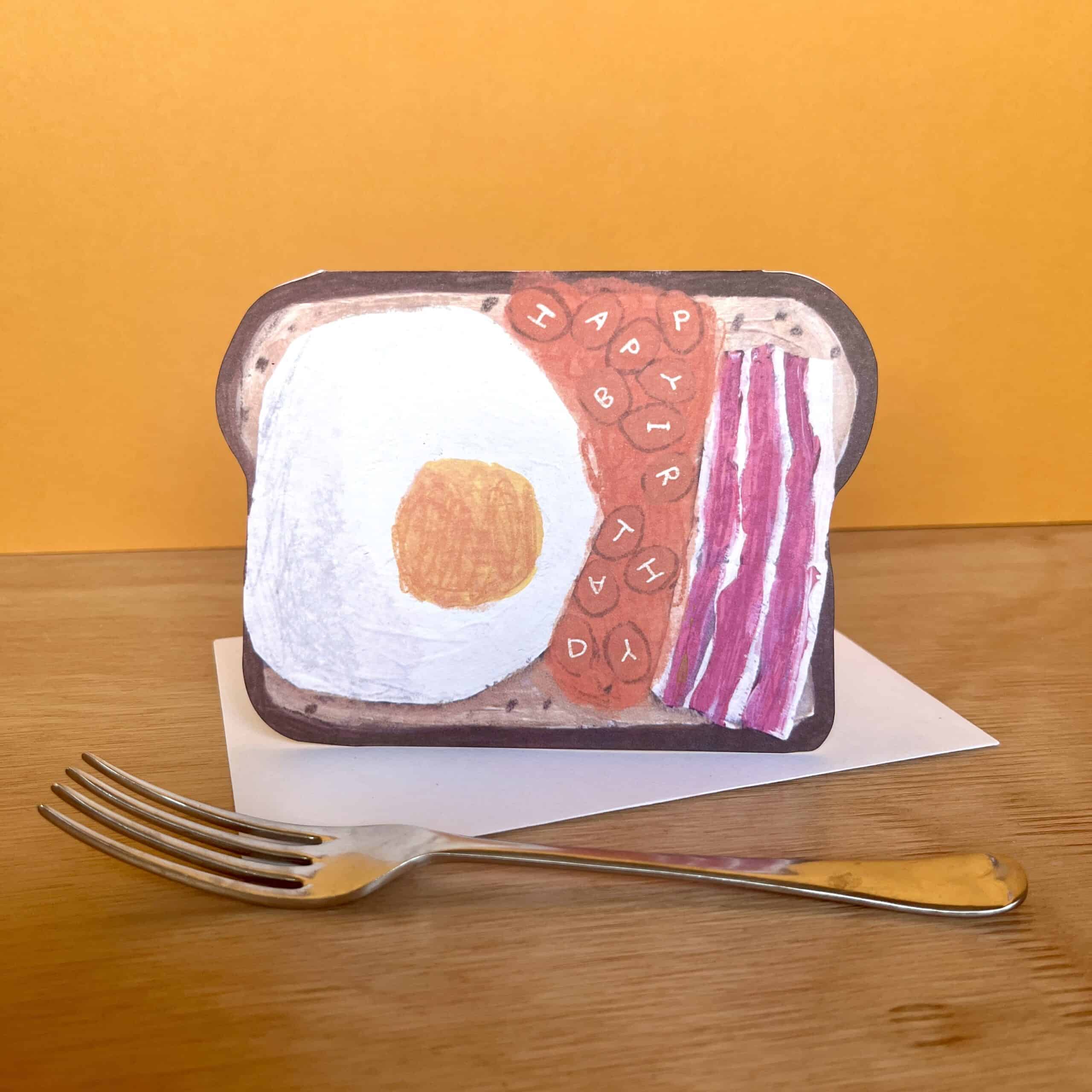 'Beans on Toast' Cut-Out Birthday Card