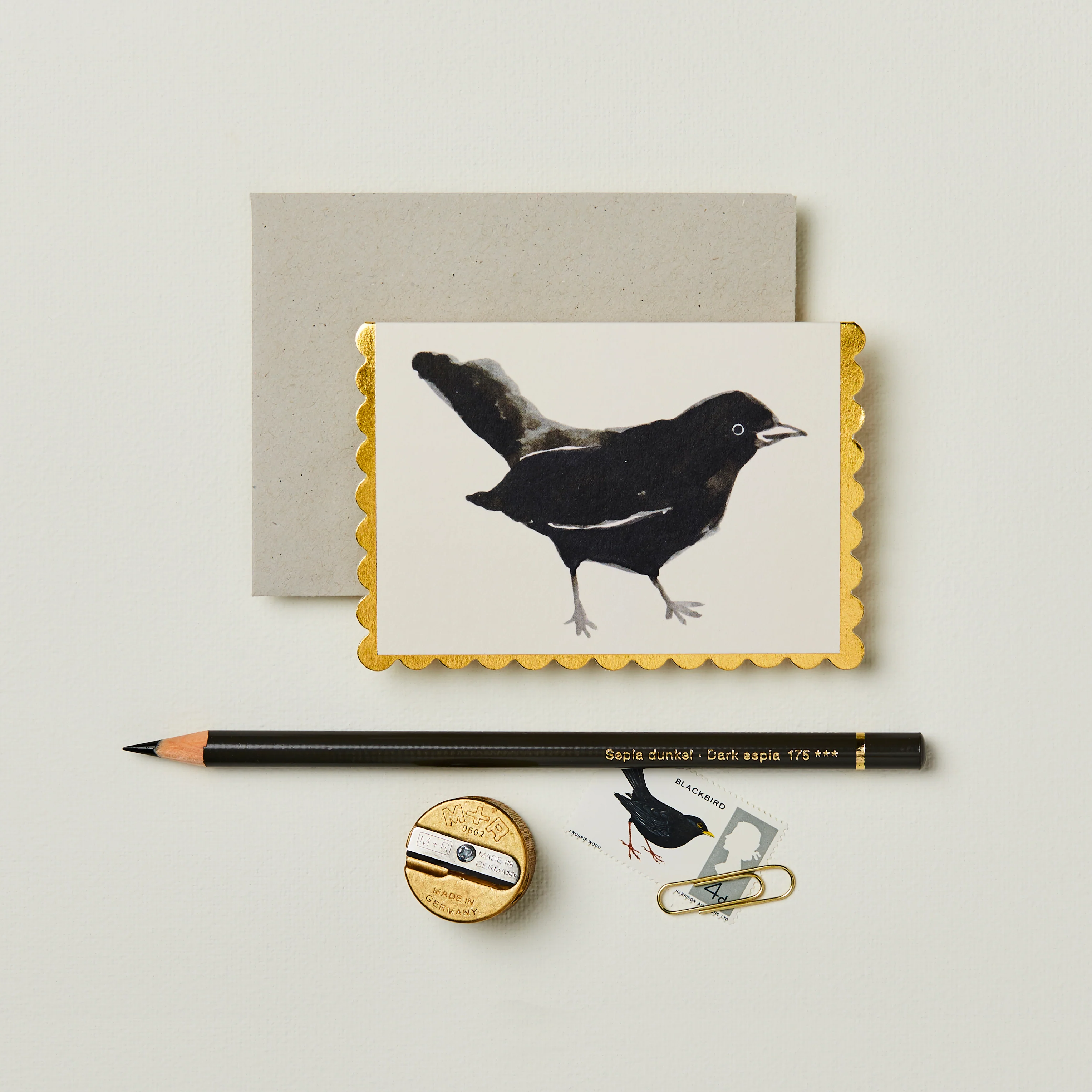 'Blackbird' Mini Greetings Card