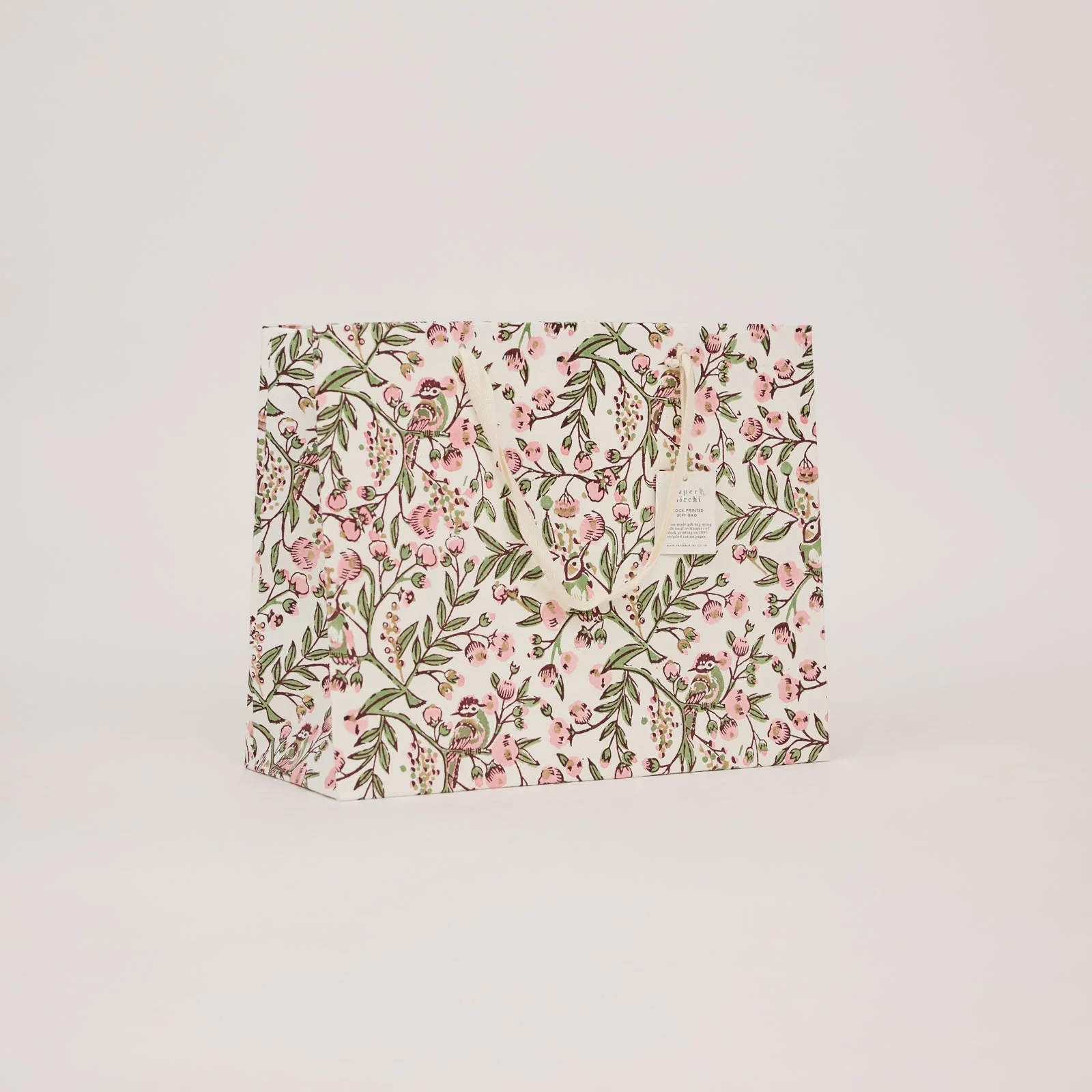 Block Printed Luxury Gift Bags - Medium (Blush) - Image 5