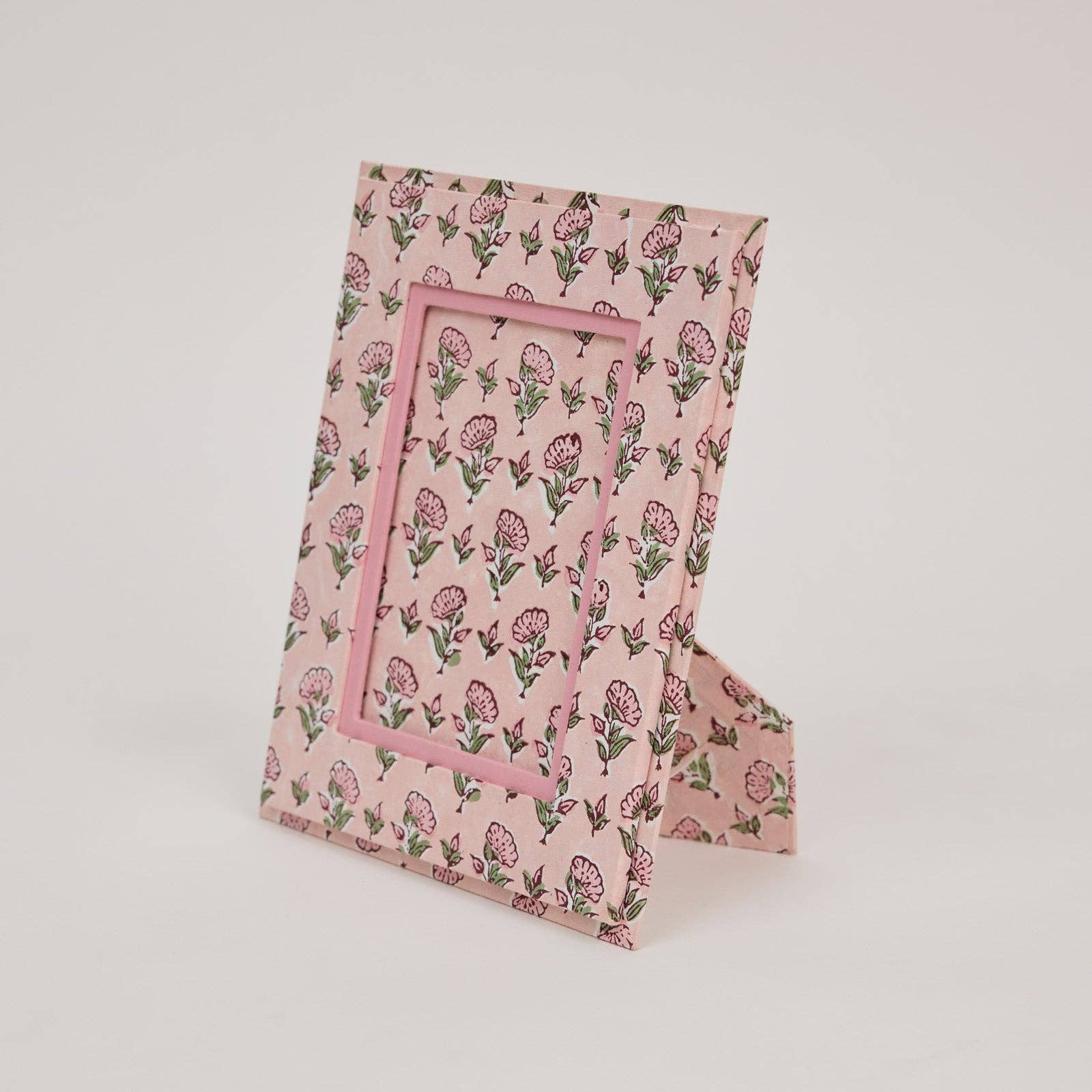 Block Printed Picture Frame - Ditsy Floral Blush - Image 3
