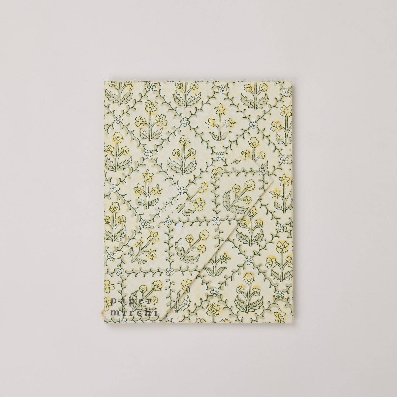 Block Printed Picture Frame - Floral Lattice Buttercream - Image 6