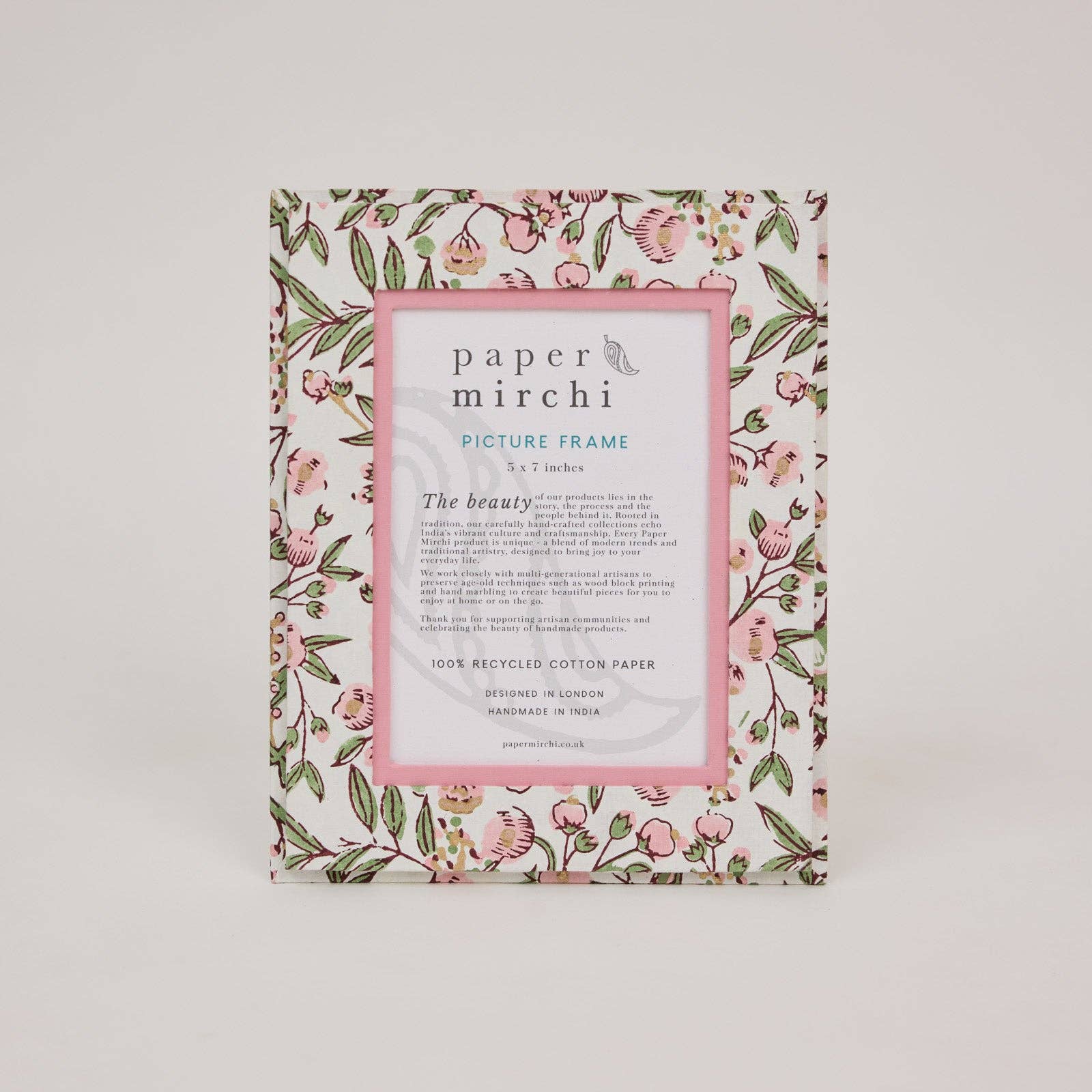 Block Printed Picture Frame - Song Birds Blush - Image 4