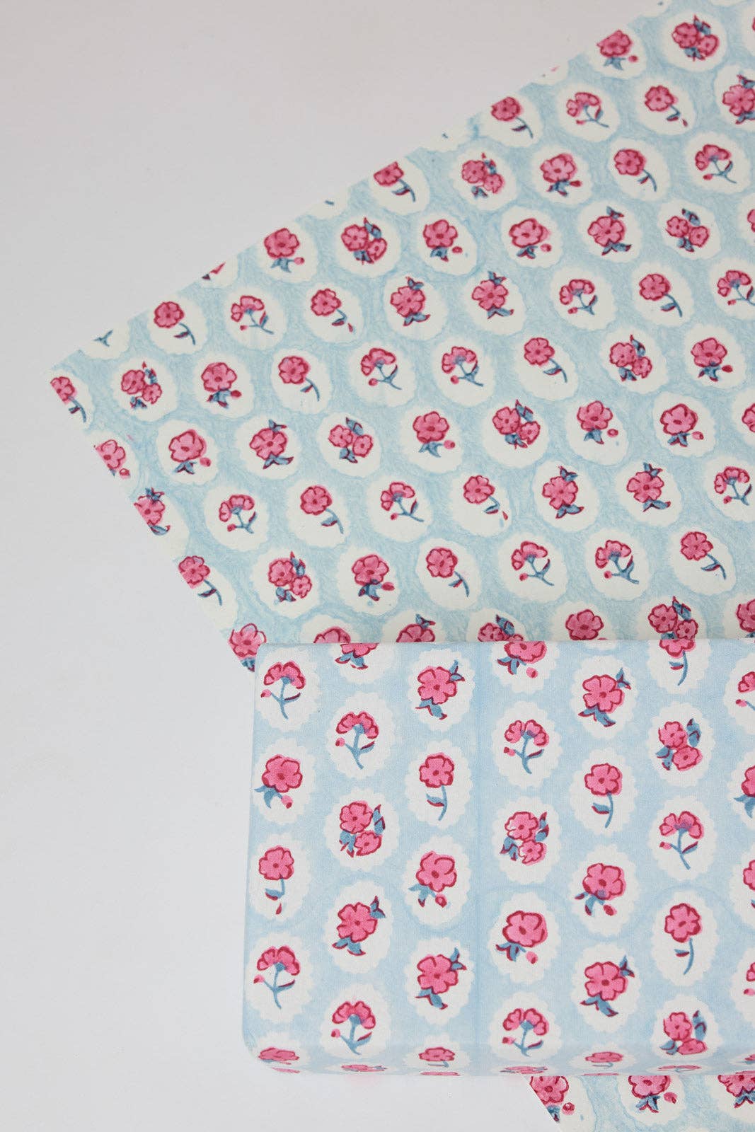 Block Printed Luxury Wrapping Paper - Scallop Tiles Pink Sorbet - Image 2