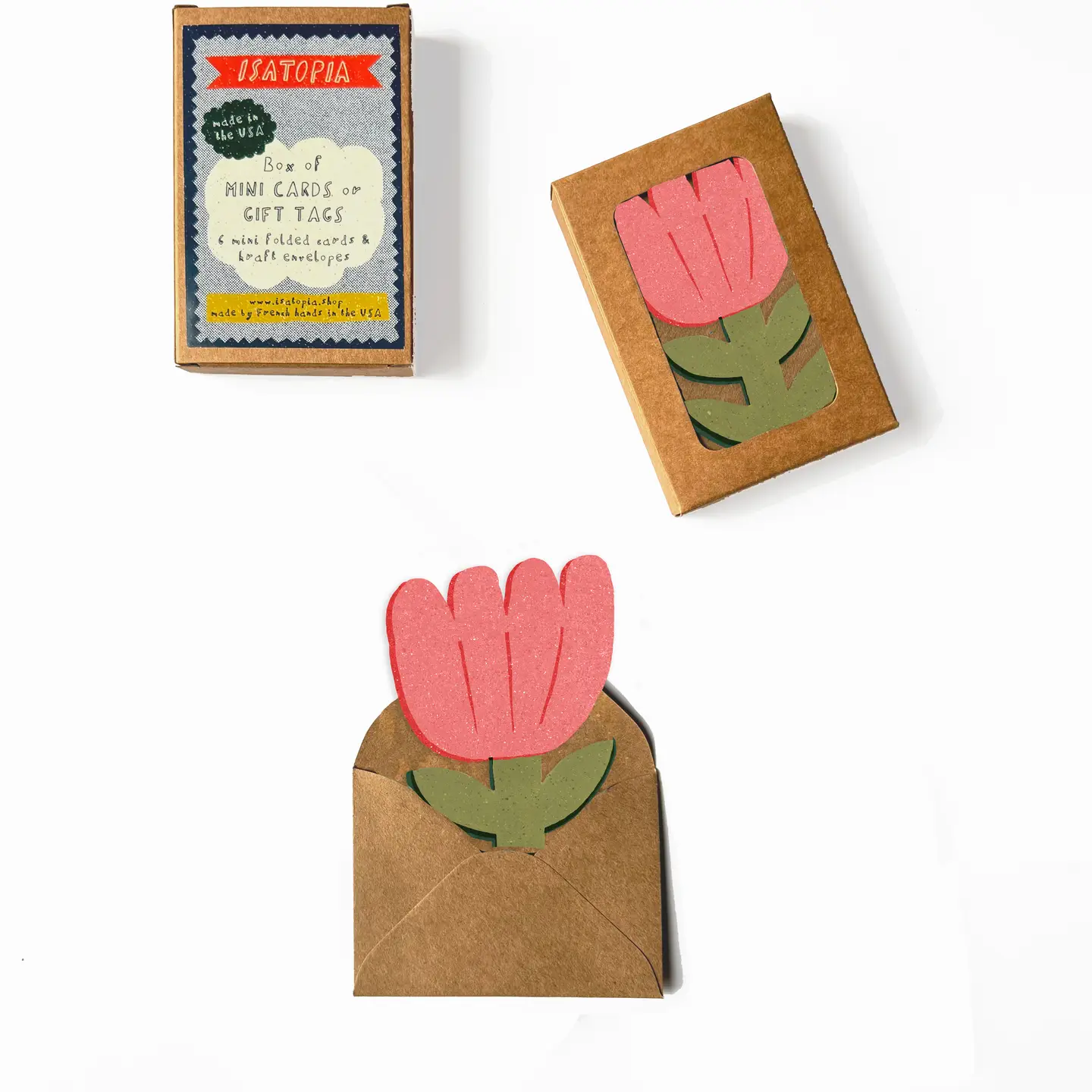 'Blooming Flower' Box of 6 Mini Greetings Cards