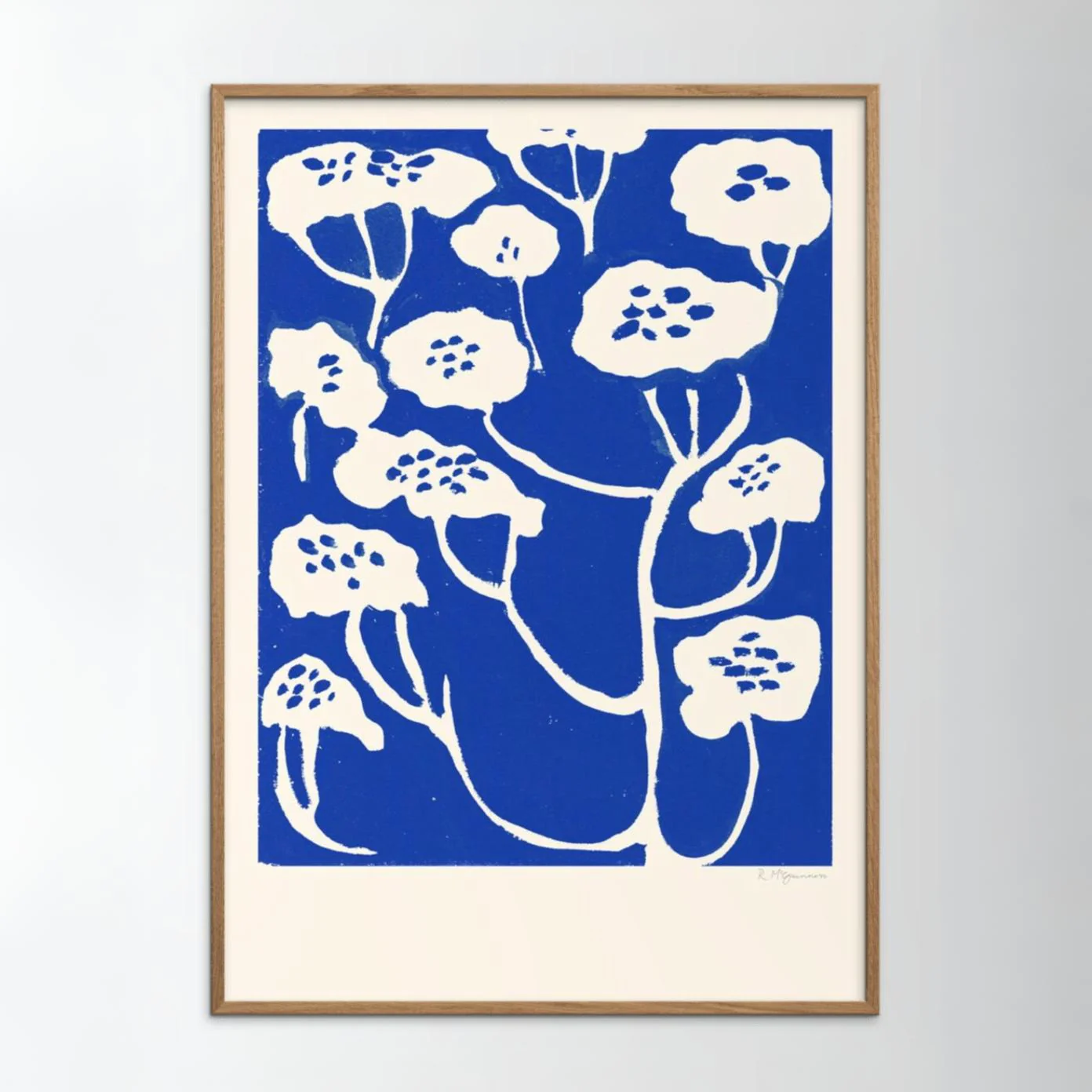 Framed 'Blue Flower' Art Print by Rosie McGuinness