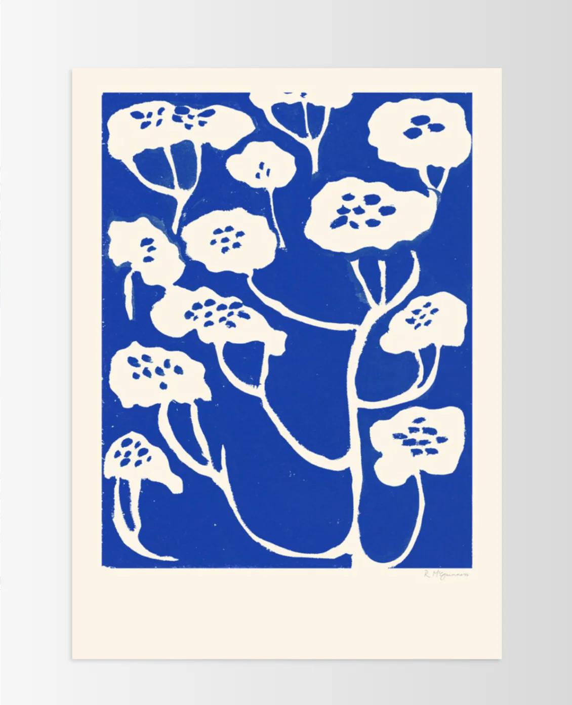 Framed 'Blue Flower' Art Print by Rosie McGuinness - Image 2