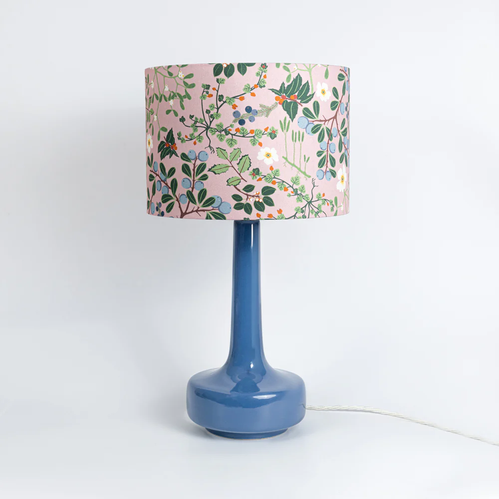 Blue Table Lamp & 'Blackthorn' Shade