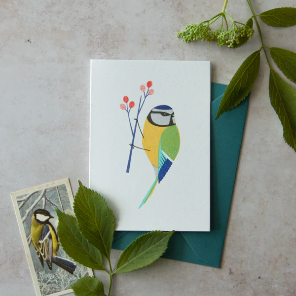 'Blue Tit' Mini Greetings Card - Image 2