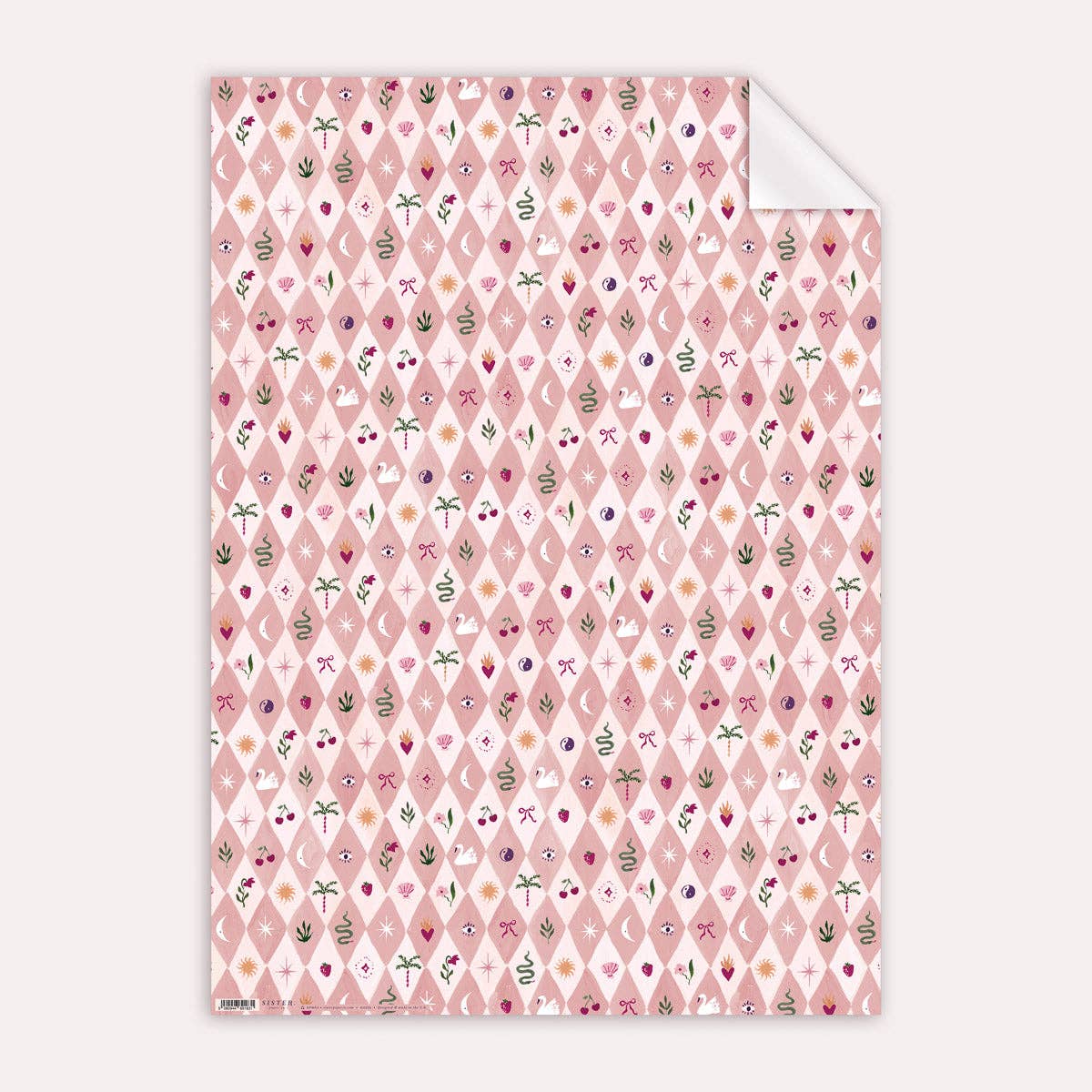 'Blush Harlequin' Wrapping Paper - Image 2