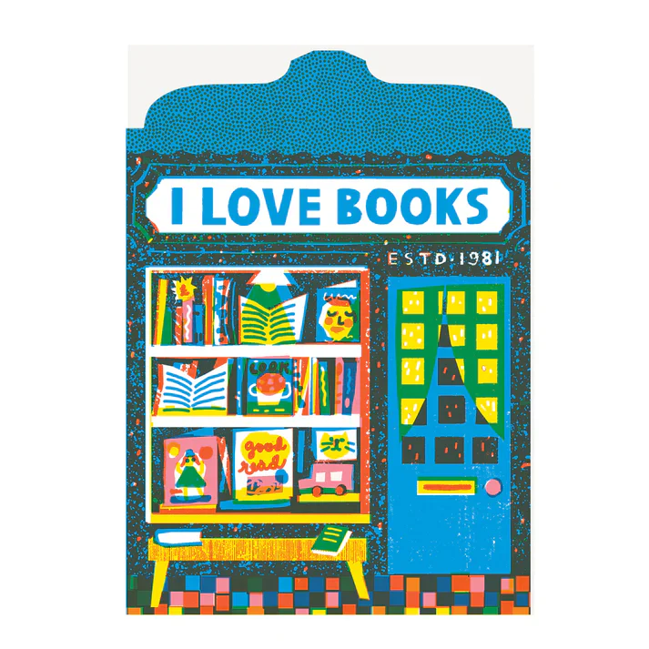 'Book Shop' Die Cut Greetings Card - Image 2
