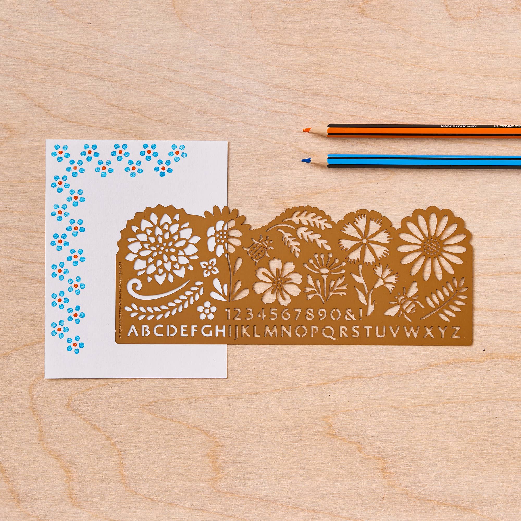 Botanical Brass Drawing Stencil - Image 3