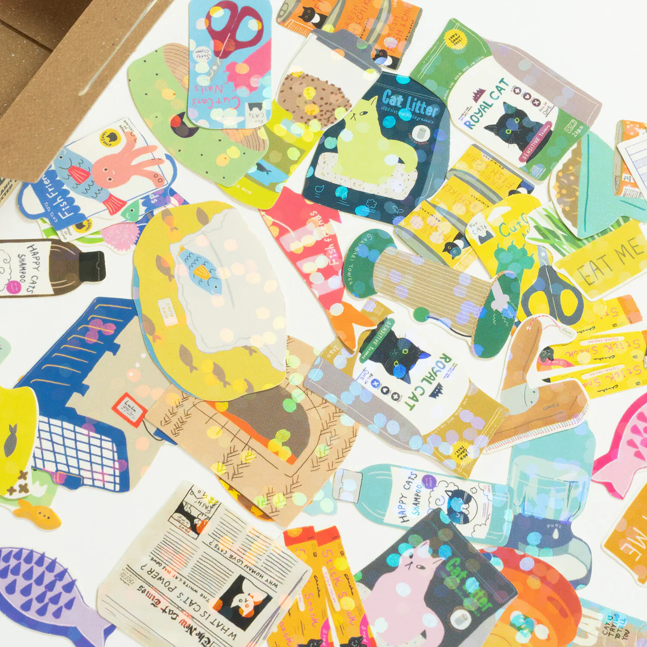 Box of Cat Supplies Stickers - Image 3