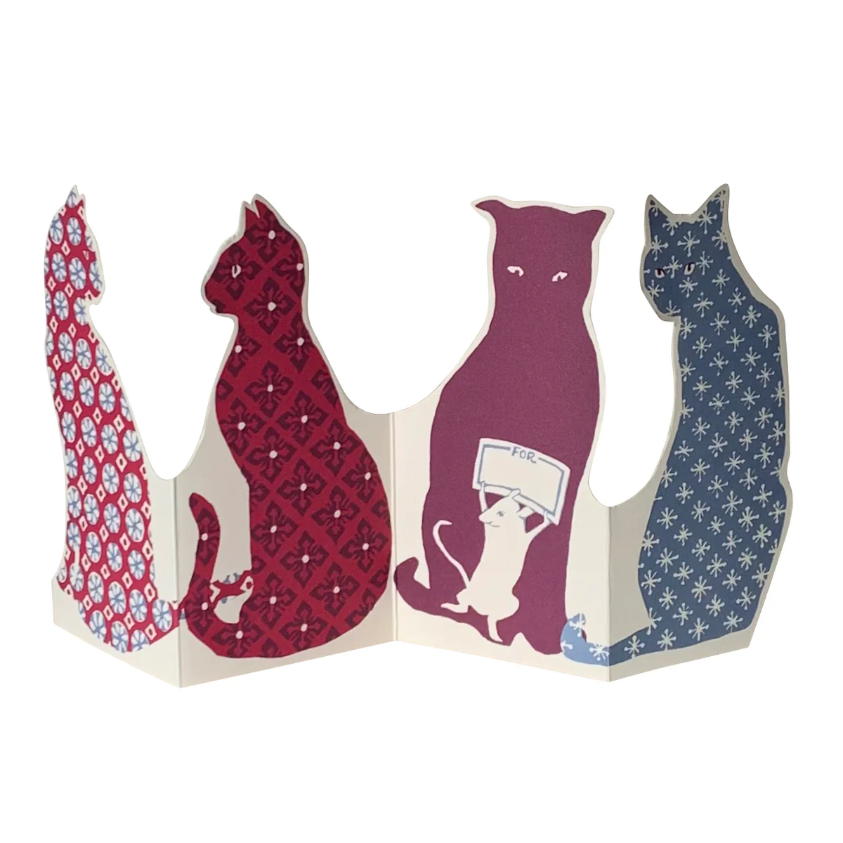 'Calico Cat' Fold-Out Greetings Card
