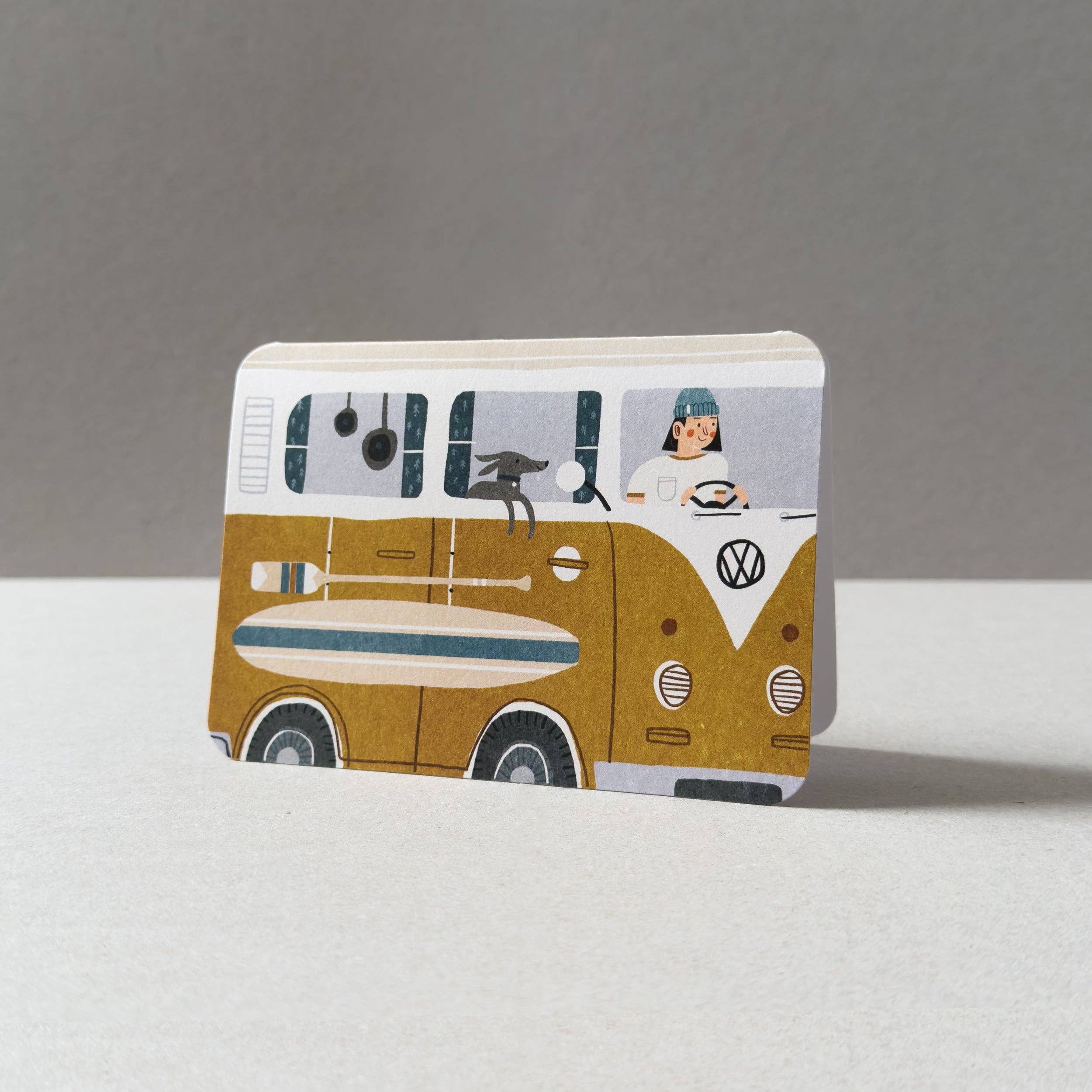 'Yellow Campervan' Greetings Card - Image 2
