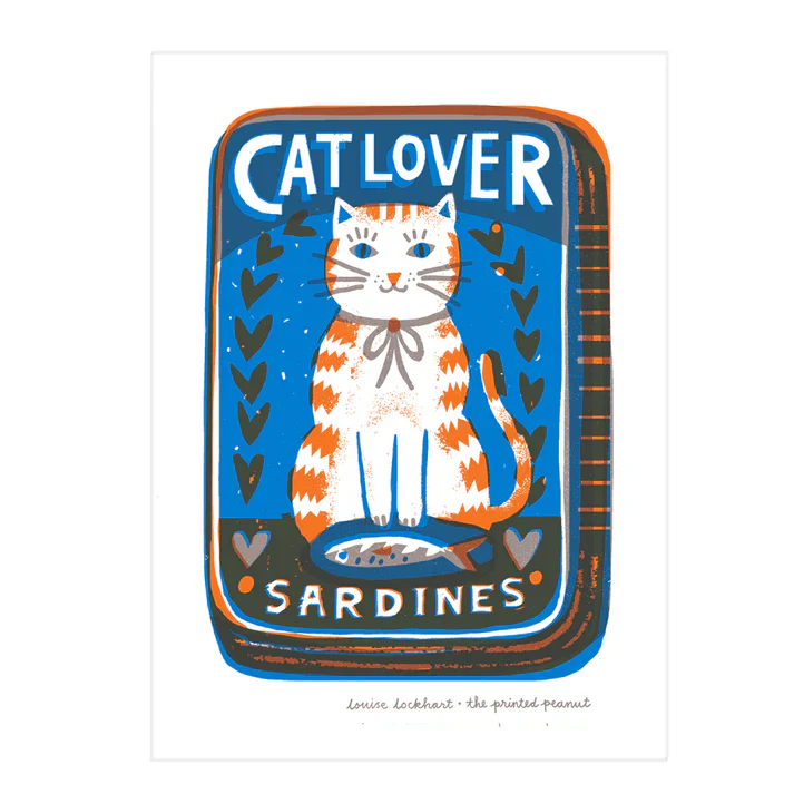 'Cat Lover' Risograph A4 Art Print - Image 2