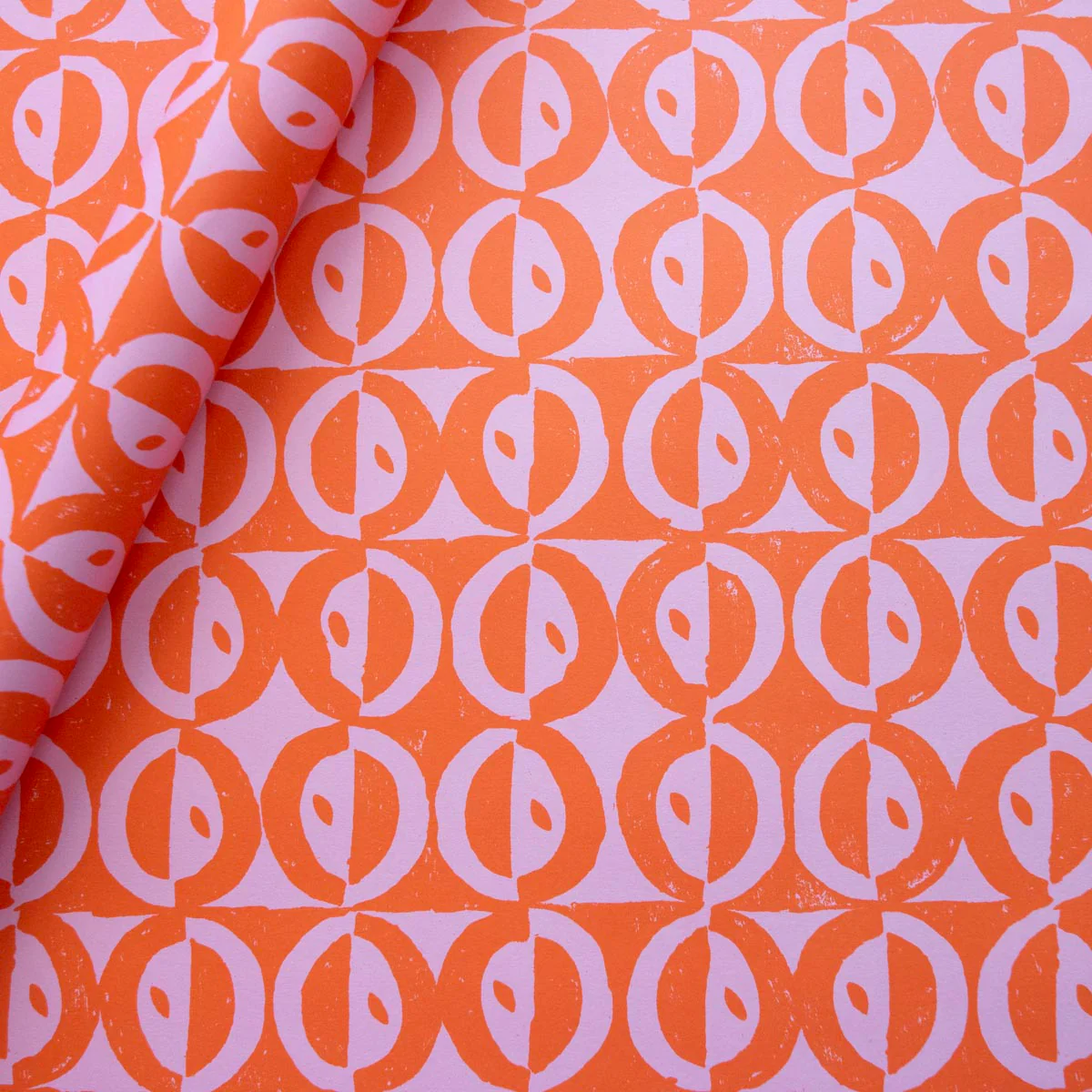 'Circles and Dots' Pink & Orange Wrapping Paper