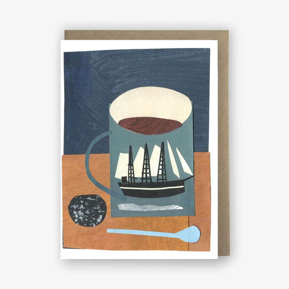 'Ship on a Mug' Mini Greetings Card