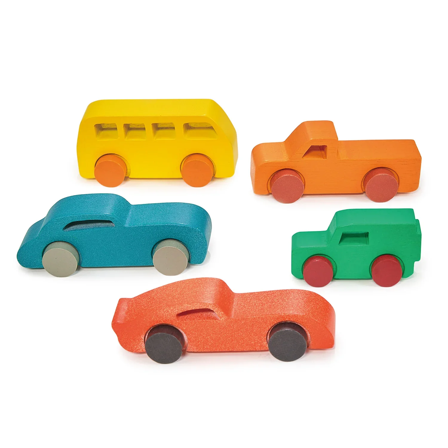 Colourful Wooden Car Assortment