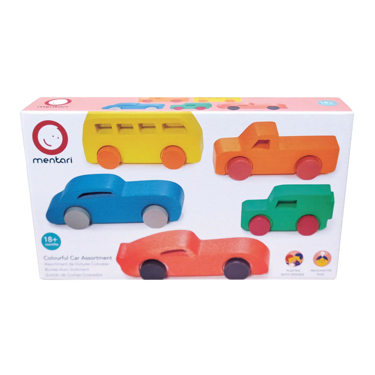 Colourful Wooden Car Assortment - Image 2