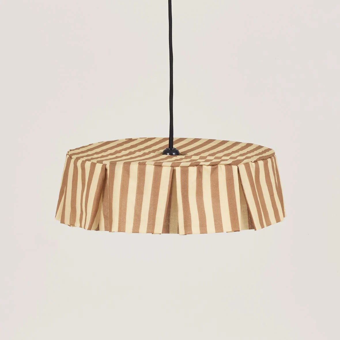 Cotton Pendant Lampshade - Brown Stripe