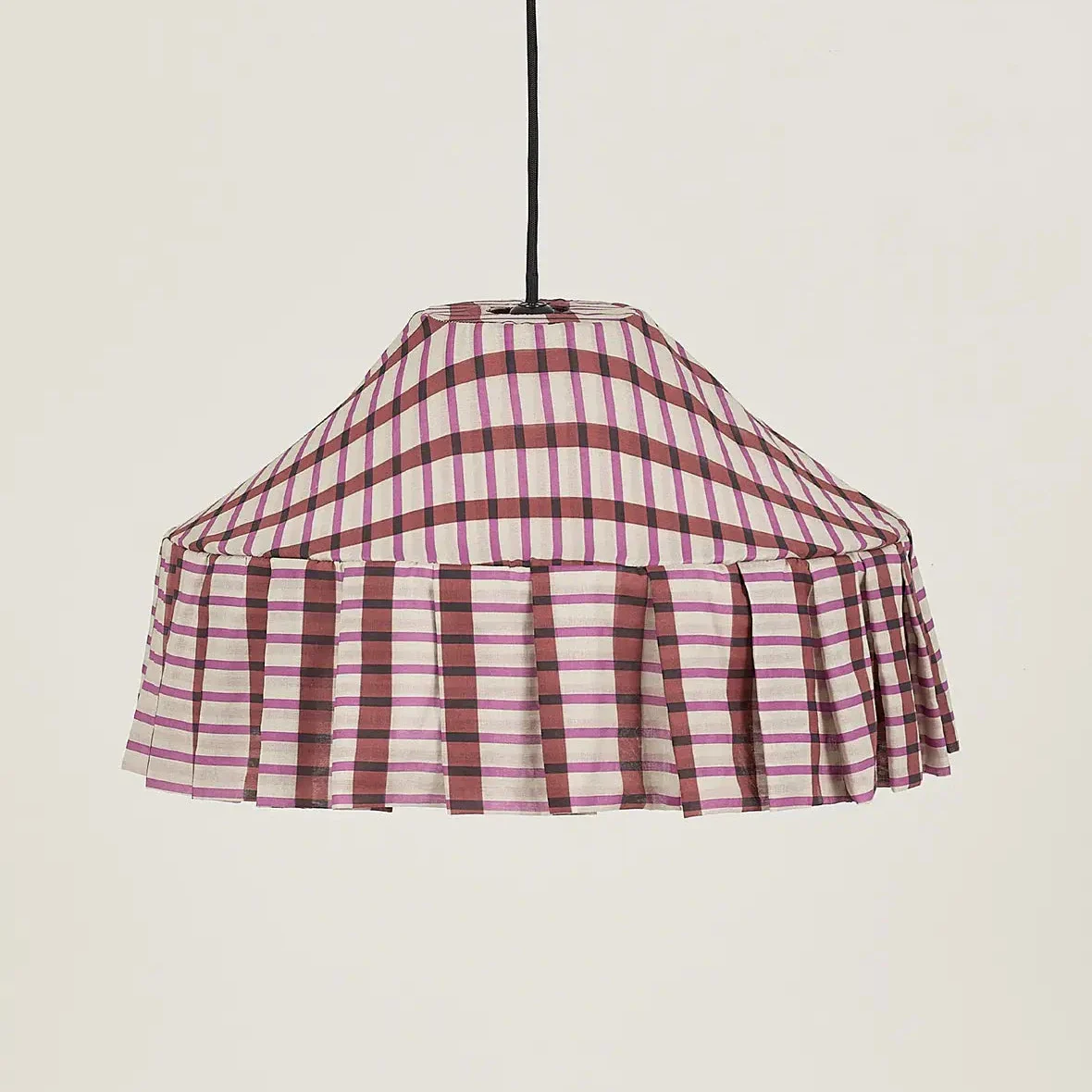 Cotton Pendant 'Nicole' Lampshade - Brown Purple Mosaic