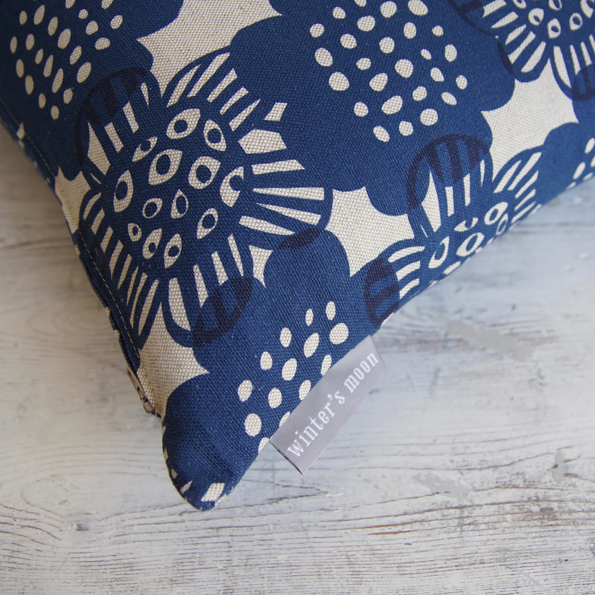 Cushion in Bloom - Ink Blue - Image 3
