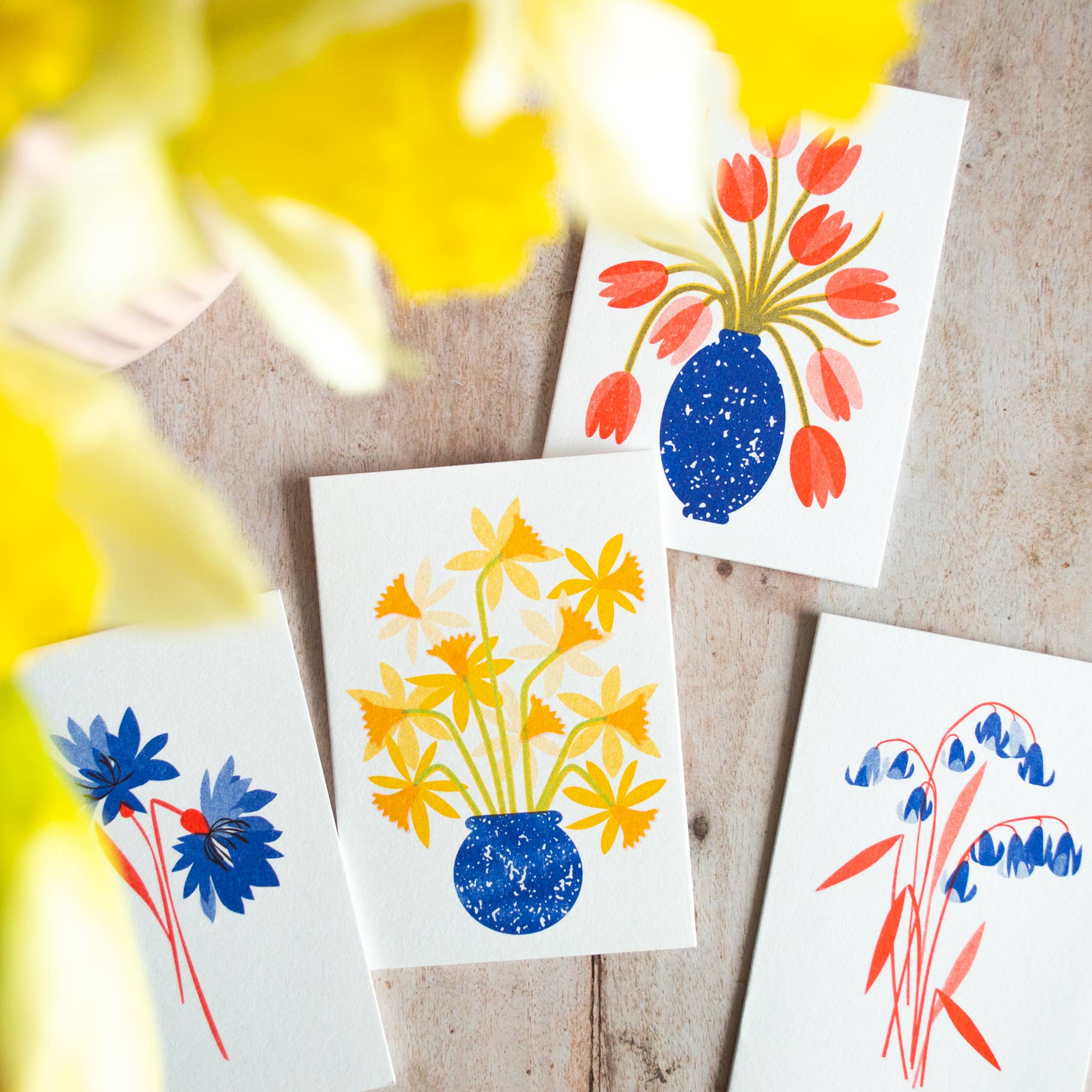 Daffodil Sweet Easter Card - Pretty Floral Mini Card - Image 3