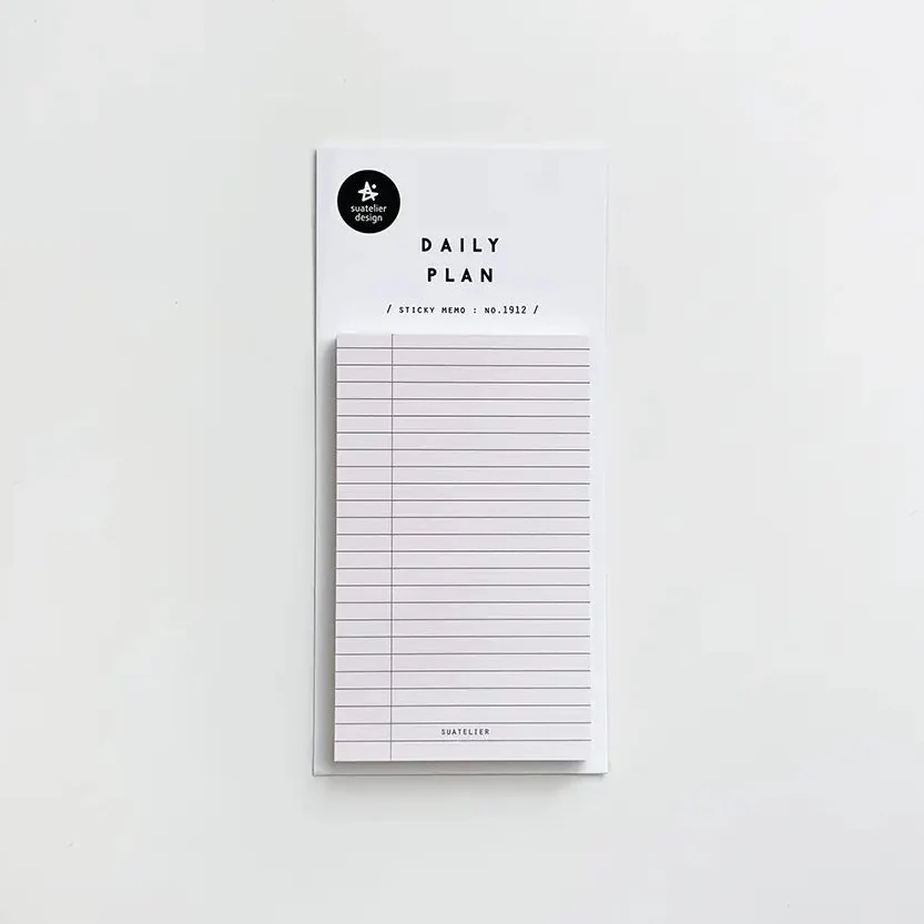 Daily Plan Sticky Memo Sheets - Suatelier Design