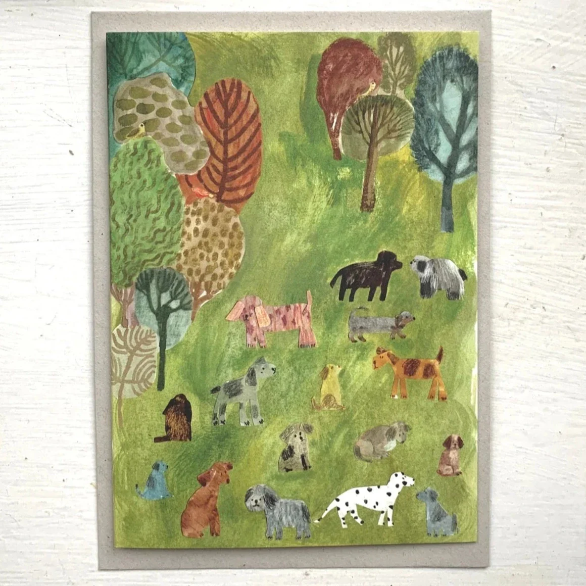 'Dogs in the Park' Greetings Card