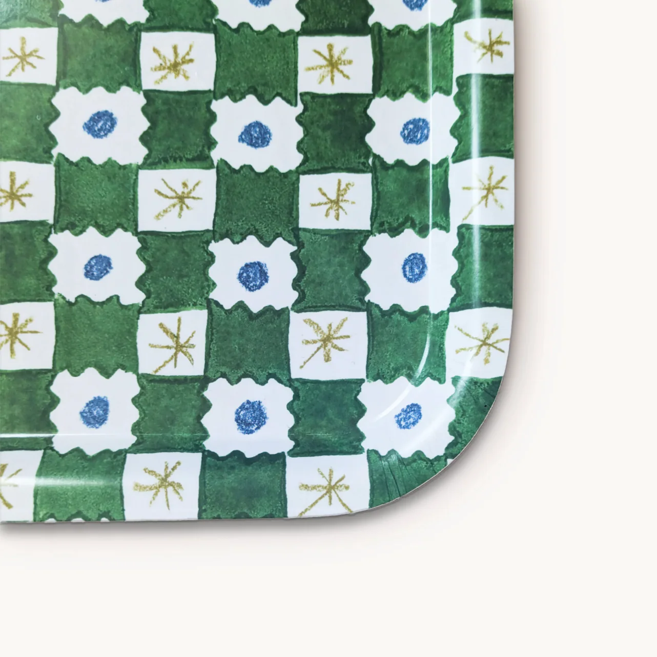 Green Chequerboard Tray - Image 2