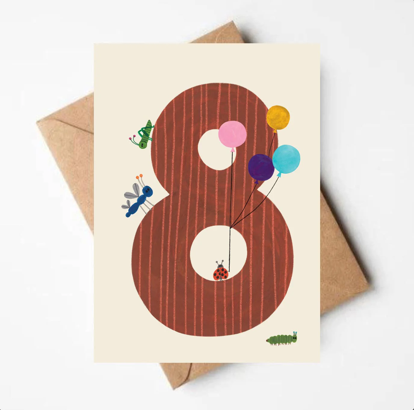 'Eight' Greetings Card