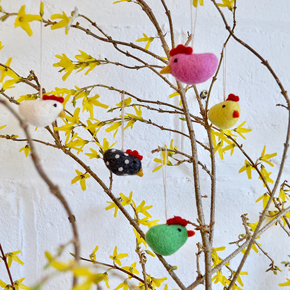 Fairtrade Felt Chicken Decorations