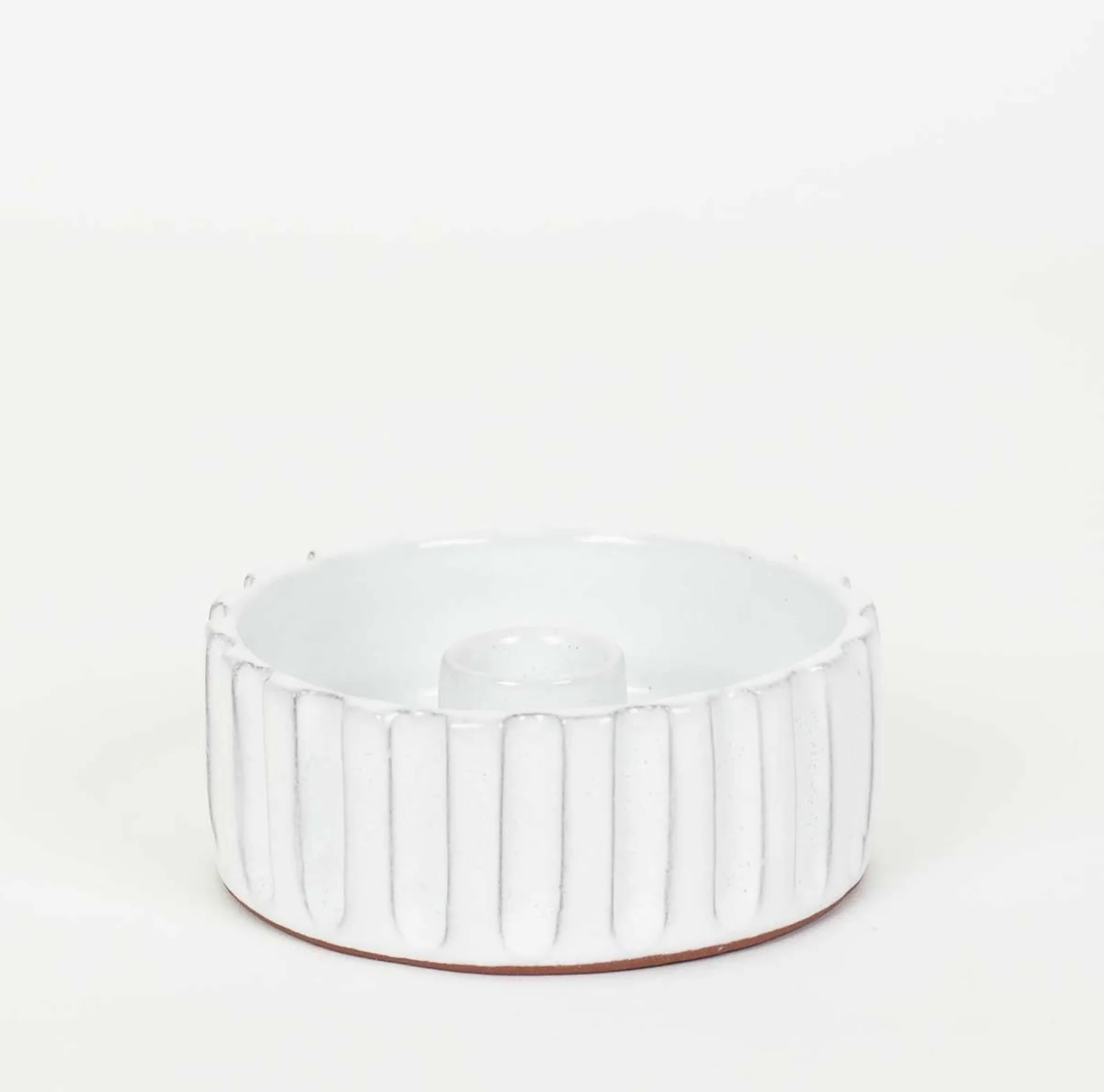 Fairtrade Stoneware White Candleholder - Image 2