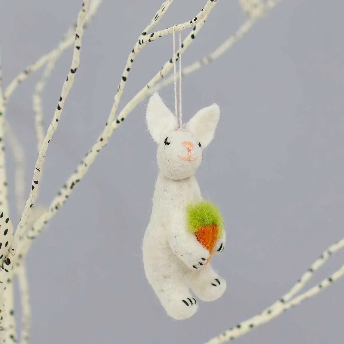 Felted Bunny with Carrot Decoration