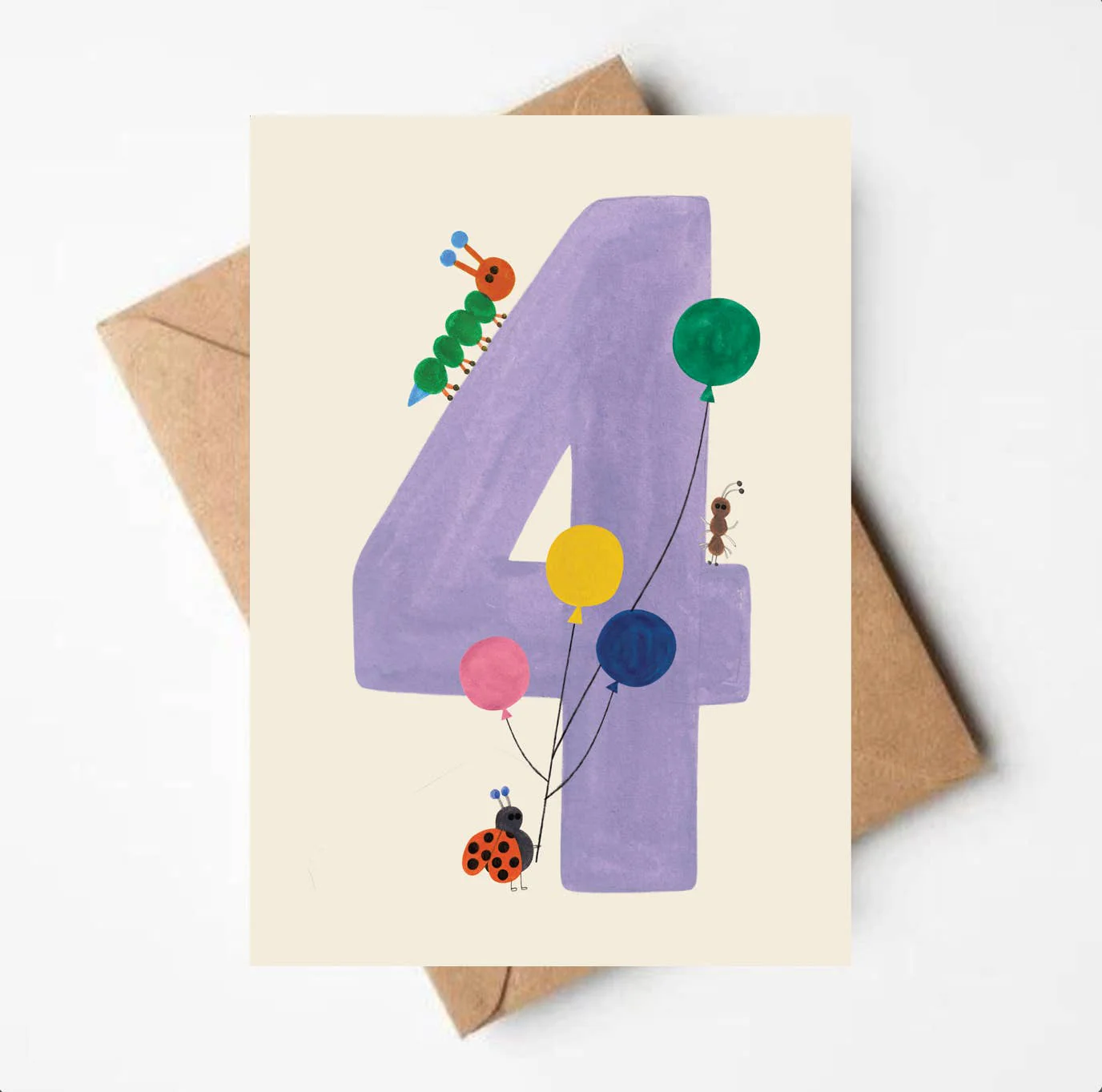 'Four' Greetings Card