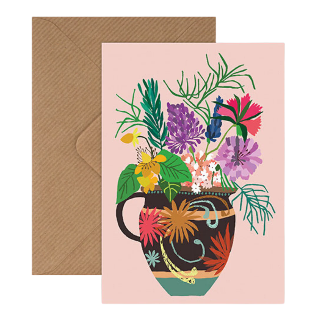 'Gardener's Vase' Greetings Card