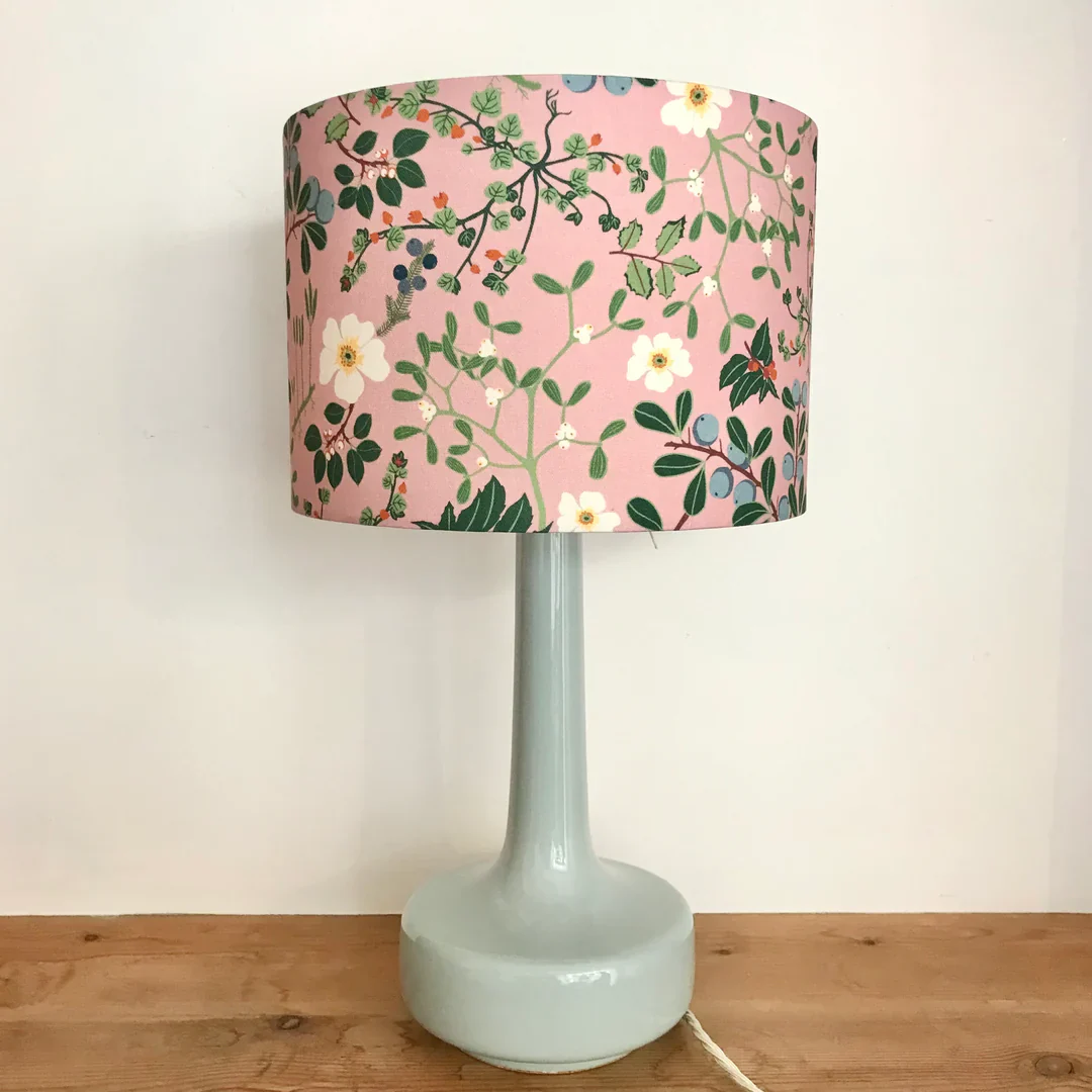 Grey Table Lamp & 'Blackthorn' Shade