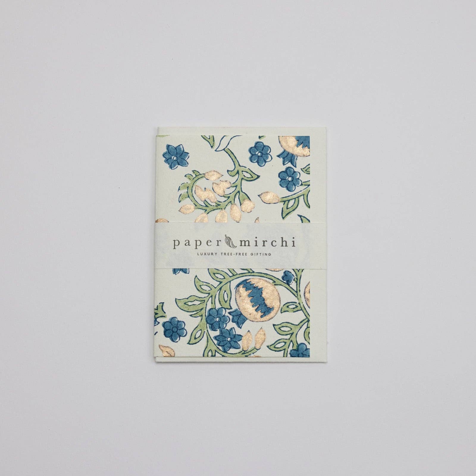 Hand Block Printed Greeting Card - Pomegranate Indigo