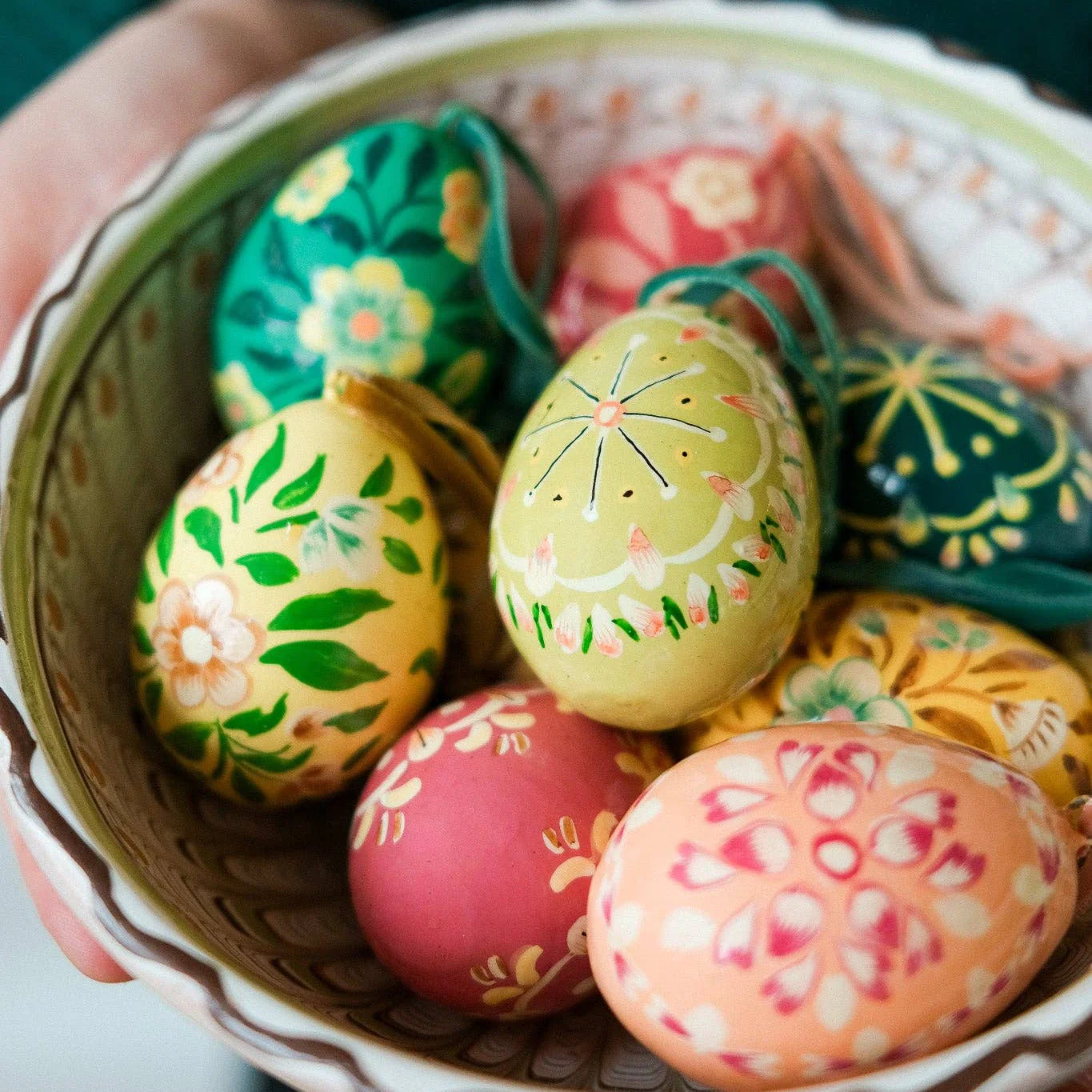 Hand-Painted 'Pistachio' Decorative Egg - Image 3