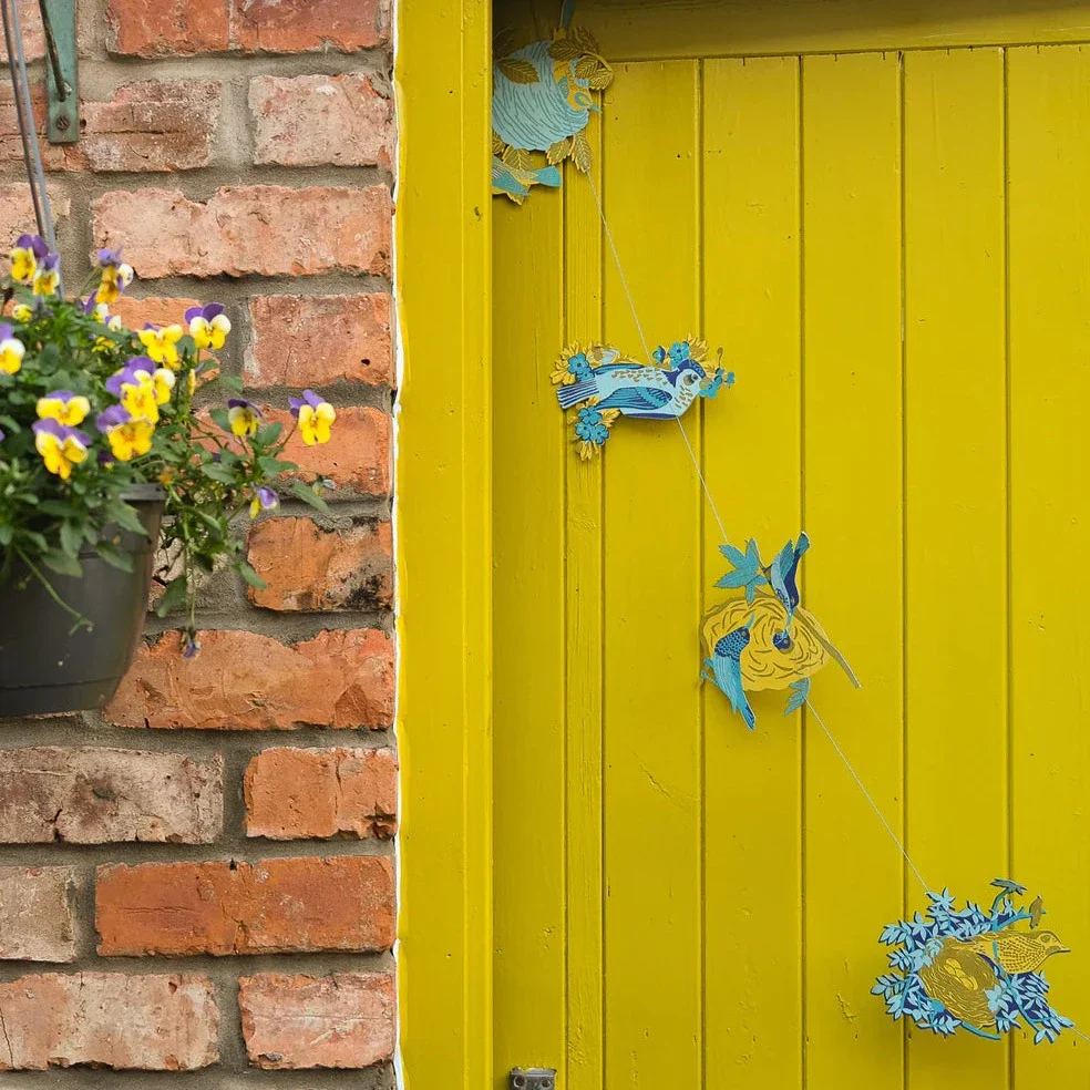 Hand-Printed Bird Nests Garland - Image 2