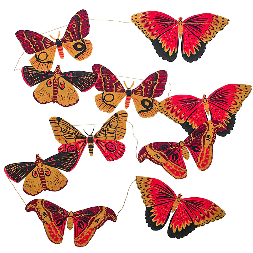 Hand-Printed Butterflies Garland - Image 2