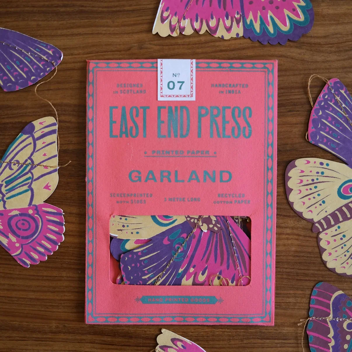 Hand-Printed Butterflies Garland - Image 3