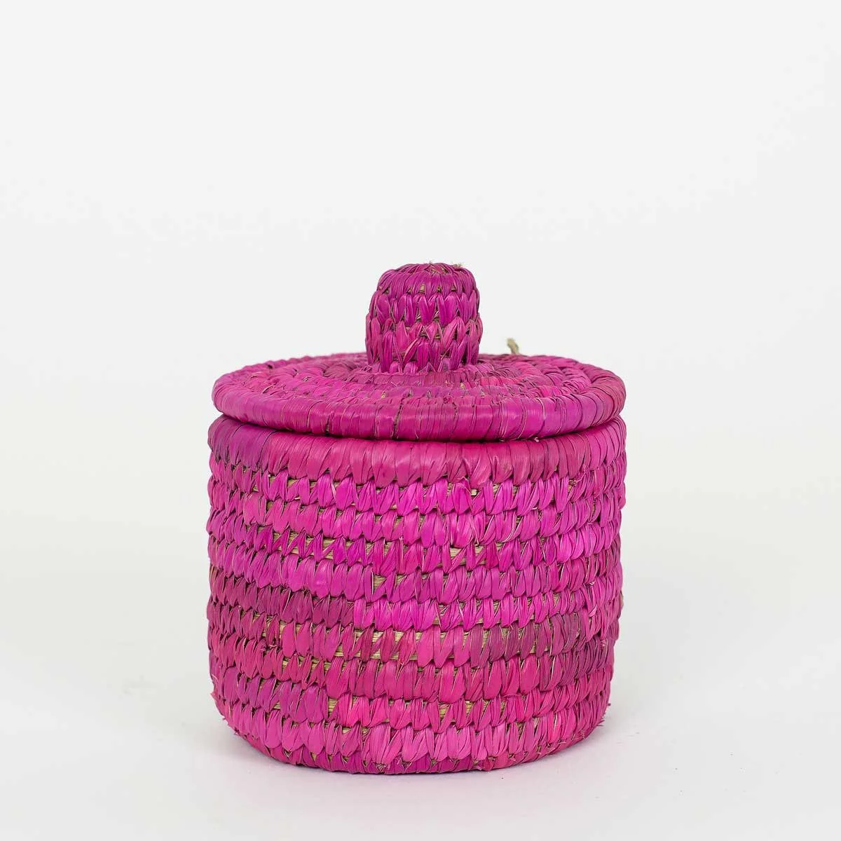 Handmade Mini Palm Basket with Lid - Image 4