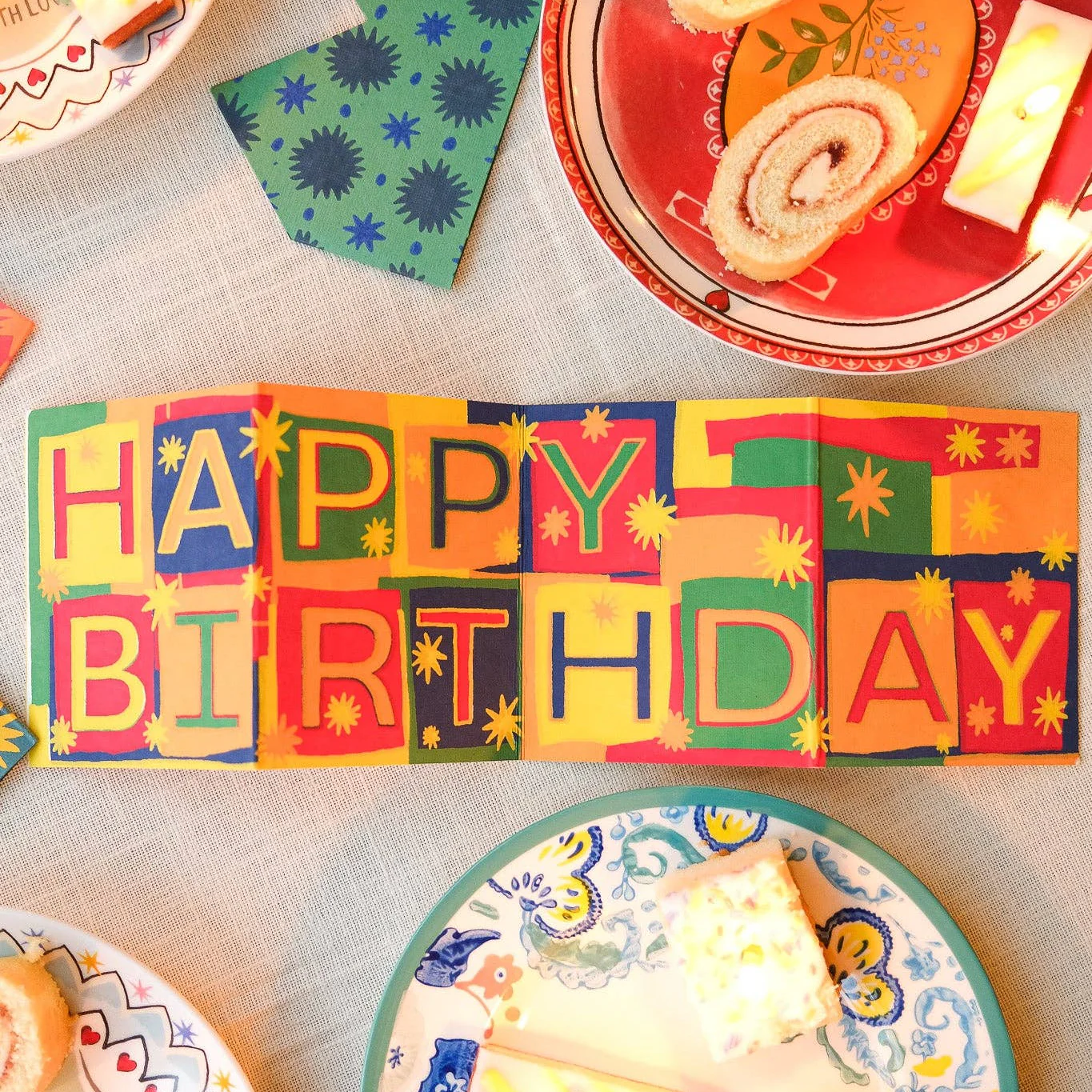 'Happy Birthday' Concertina Greetings Card