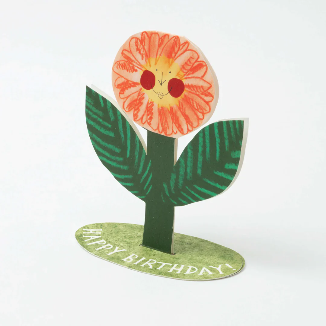 'Happy Birthday' Flower Stand-Up Greetings Card