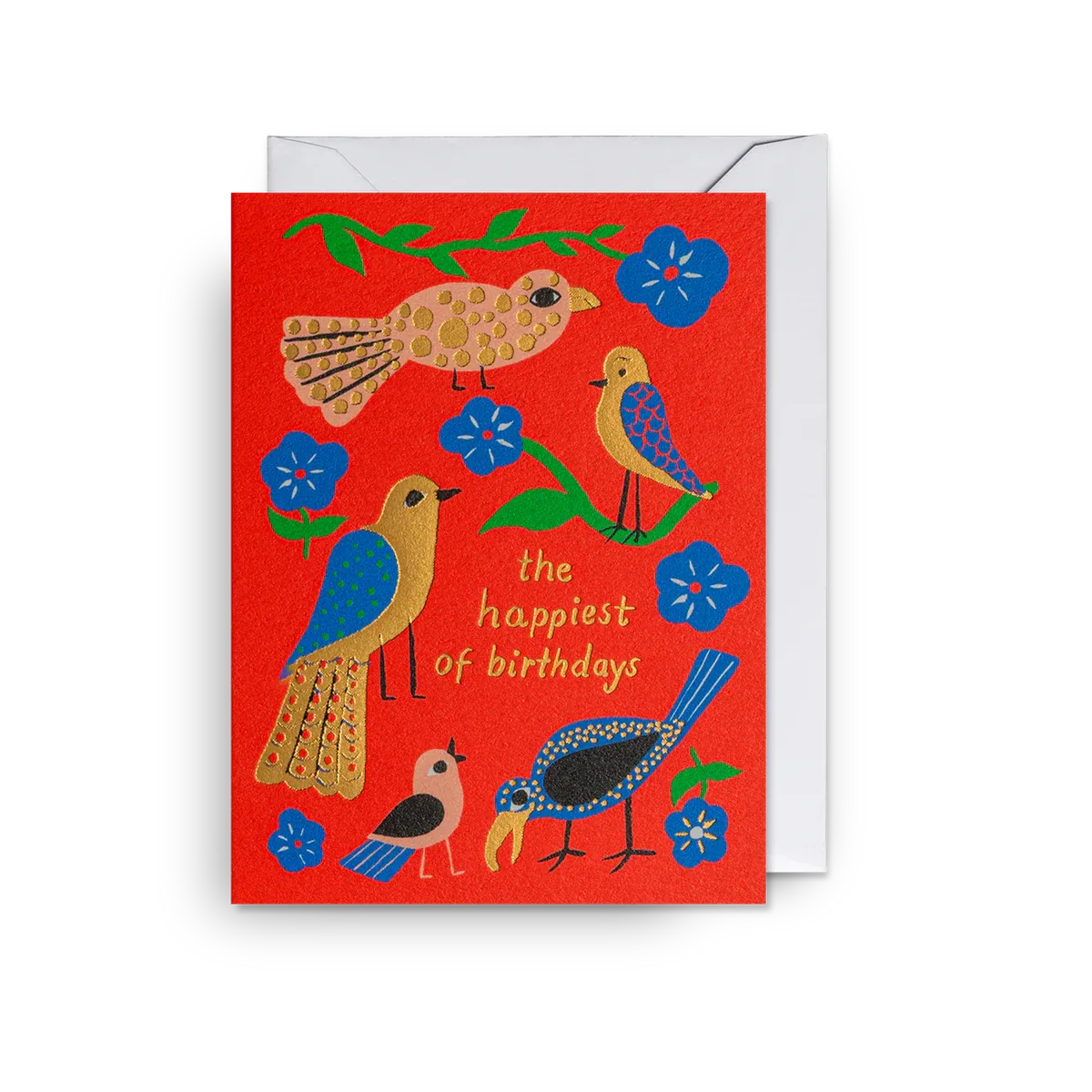 'The Happiest Of Birthdays' Gold Foil Mini Greetings Card