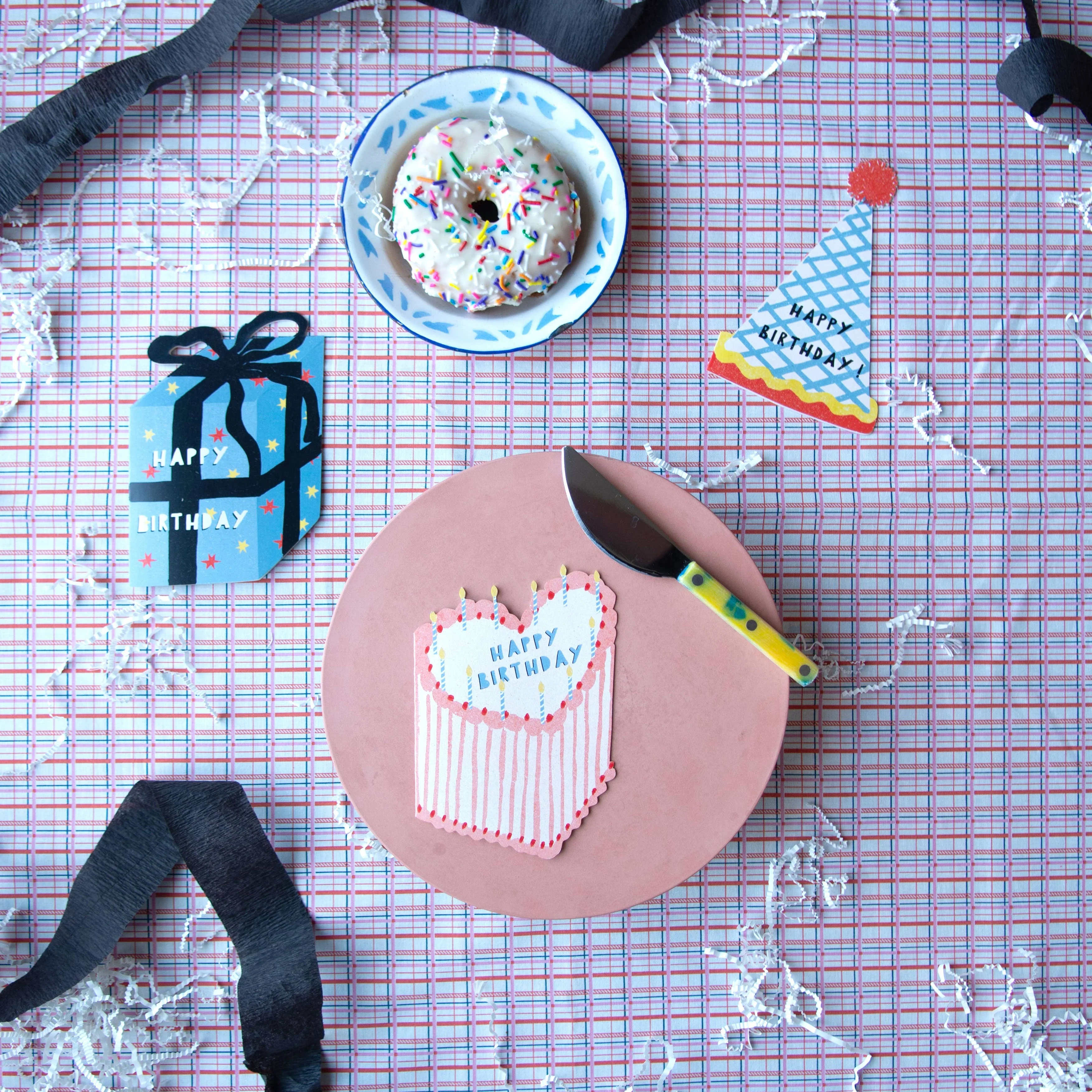 'Heart Birthday Cake' Die Cut Greetings Card - Image 3